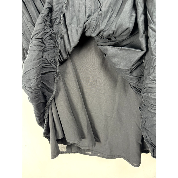 Aritzia Wilfred Black Bohemian Gothic Demure Modal Crinkle Mini Shirt Dress - Picture 6 of 10